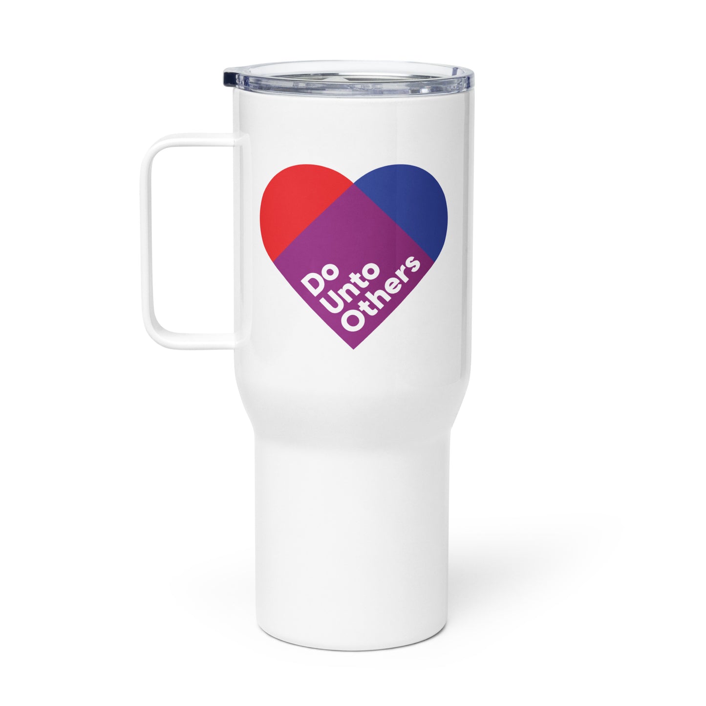 Travel mug with a handle - Do Unto Others