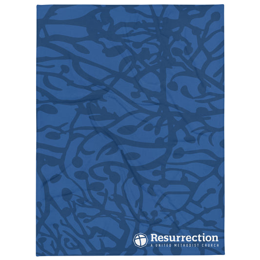 Blue Camo Graphic Throw Blanket